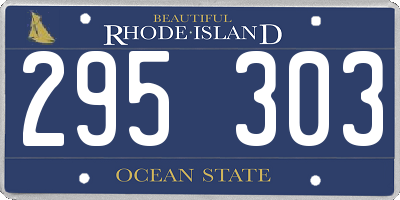 RI license plate 295303