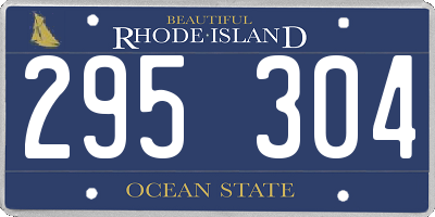 RI license plate 295304