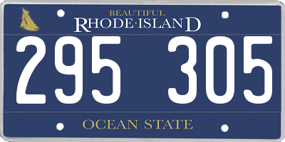 RI license plate 295305