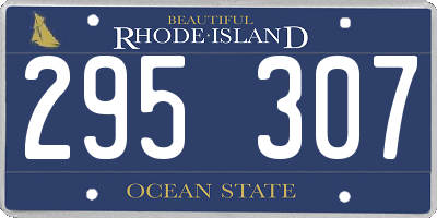 RI license plate 295307