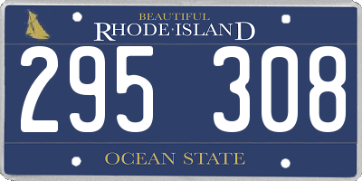 RI license plate 295308