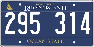 RI license plate 295314