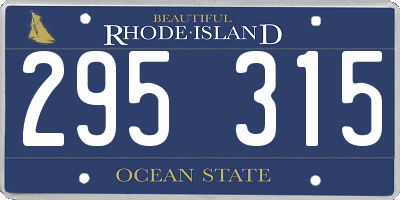 RI license plate 295315