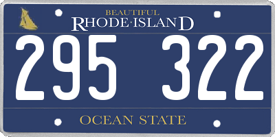 RI license plate 295322