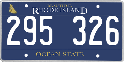 RI license plate 295326