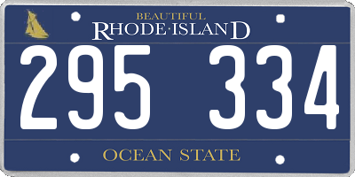 RI license plate 295334