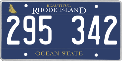 RI license plate 295342
