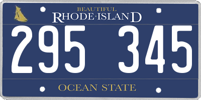 RI license plate 295345