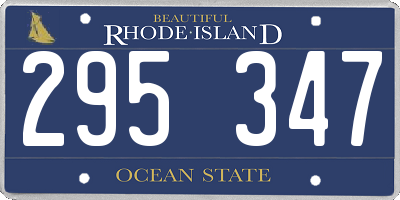 RI license plate 295347