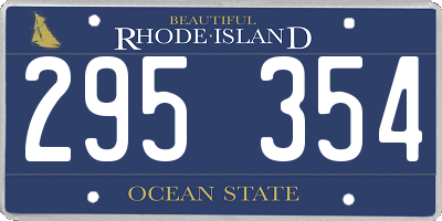 RI license plate 295354