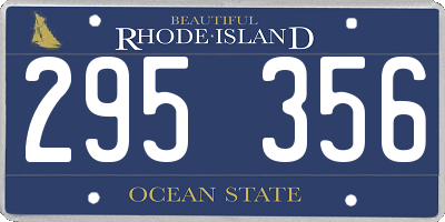 RI license plate 295356