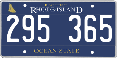 RI license plate 295365