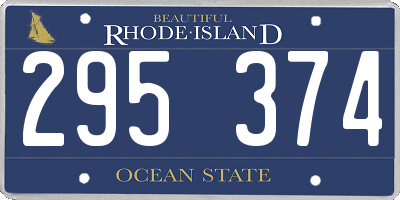 RI license plate 295374