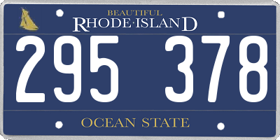 RI license plate 295378