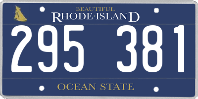 RI license plate 295381