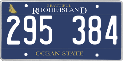 RI license plate 295384