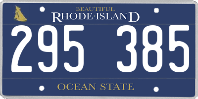 RI license plate 295385