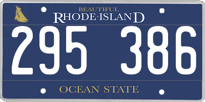 RI license plate 295386