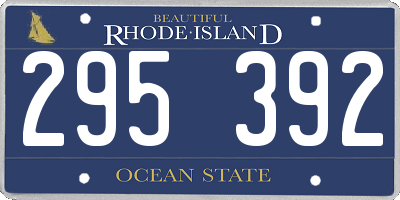 RI license plate 295392