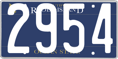 RI license plate 2954
