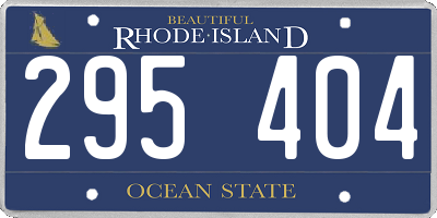 RI license plate 295404