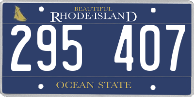 RI license plate 295407
