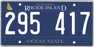 RI license plate 295417