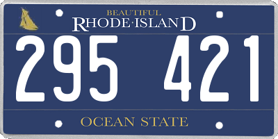 RI license plate 295421