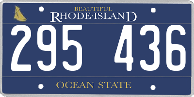 RI license plate 295436