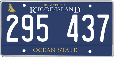 RI license plate 295437