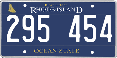 RI license plate 295454