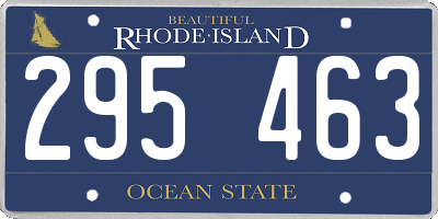 RI license plate 295463