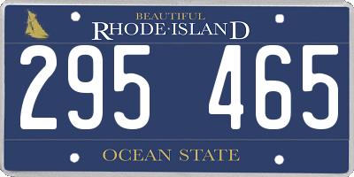 RI license plate 295465