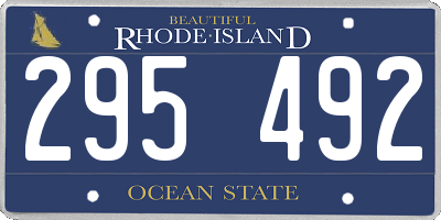 RI license plate 295492