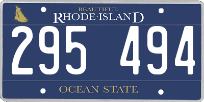 RI license plate 295494