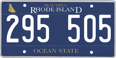 RI license plate 295505