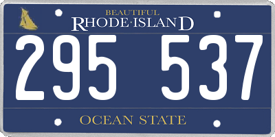 RI license plate 295537