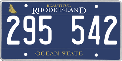 RI license plate 295542