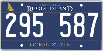RI license plate 295587