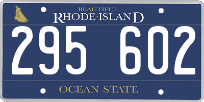 RI license plate 295602