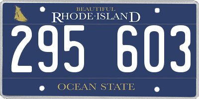 RI license plate 295603