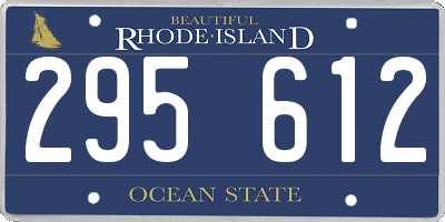 RI license plate 295612