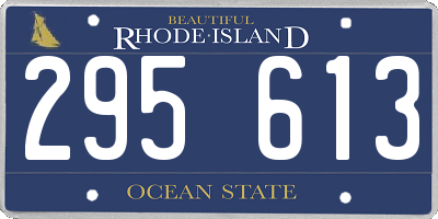 RI license plate 295613