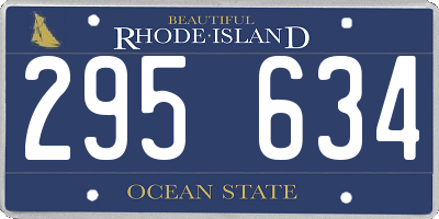 RI license plate 295634