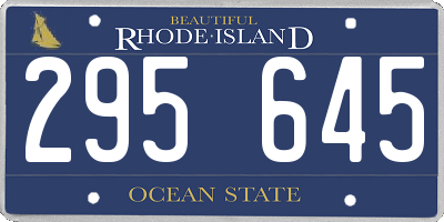 RI license plate 295645