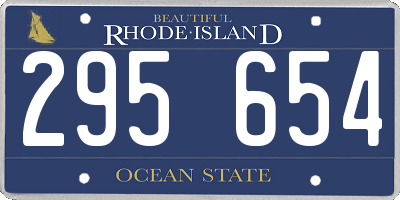 RI license plate 295654