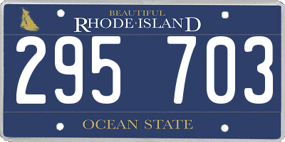 RI license plate 295703