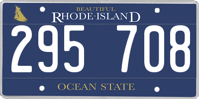 RI license plate 295708