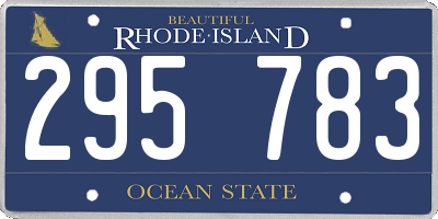 RI license plate 295783