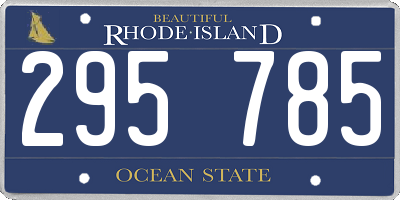 RI license plate 295785